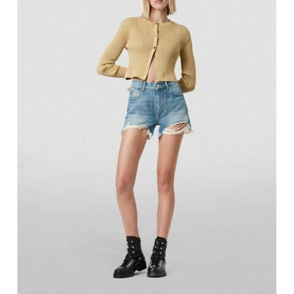 AllSaints Remi Cut Off Shorts Fray Hem Distressed NWT Size 27